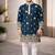 Teal color multi thread embroidery work silk kurta payjama set
