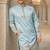 Sky blue color multi thread embroidery work silk kurta payjama set
