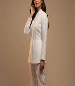 white cotton schiffli embroidered co-ord set