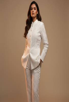 white cotton schiffli embroidered co-ord set 4