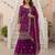 Wine Faux Georgette Multi Thread Work Wedding Wear Sharara Set
