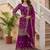 Wine Faux Georgette Multi Thread Work Wedding Wear Sharara Set
