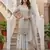 Grey Faux Georgette Multi Thread Work Wedding Wear Sharara Set