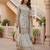 Grey Faux Georgette Multi Thread Work Wedding Wear Sharara Set