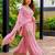 Pink Faux Georgette Multi Thread Work Wedding Wear Sharara Set
