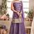 Womens Purple Color Banarasi Silk Kurta Sharara Set 