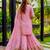 Pink Faux Georgette Multi Thread Work Wedding Wear Sharara Set