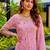 Pink Faux Georgette Multi Thread Work Wedding Wear Sharara Set