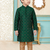 Green festive wear designer silk boys-kurta-pyjama