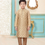 Beige festive wear designer silk boys-kurta-pyjama