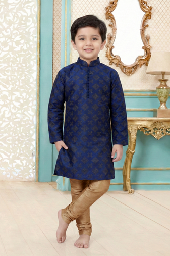 Multicolor festive wear designer silk boys-kurta-pyjama