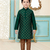 Green festive wear designer silk boys-kurta-pyjama