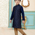 Blue festive wear designer silk boys-kurta-pyjama