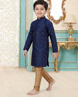 Multicolor festive wear designer silk blend boys-kurta-pyjama 2