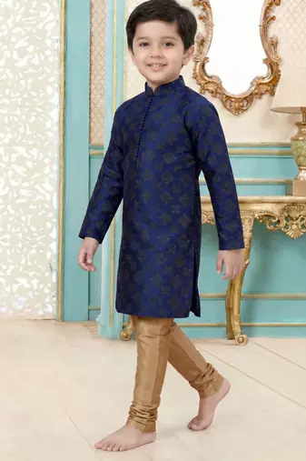 Multicolor festive wear designer silk boys-kurta-pyjama