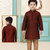 Red festive wear designer silk boys-kurta-pyjama