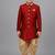 Red festive wear designer art dupion silk boys-indo-western-dress