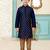 Blue festive wear designer silk boys-kurta-pyjama
