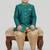 Green festive wear designer art dupion silk boys-indo-western-dress