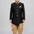 Black festive wear designer art dupion silk boys-indo-western-dress
