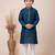 Blue festive wear designer jacquard boys-kurta-pyjama