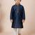 Blue festive wear designer jacquard boys-kurta-pyjama