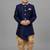 Blue festive wear designer art dupion silk boys-indo-western-dress