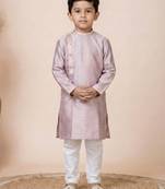 Pink festive wear designer jacquard boys-kurta-pyjama