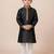 Black festive wear designer jacquard boys-kurta-pyjama