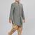 Grey festive wear designer art dupion silk boys-indo-western-dress