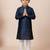 Blue festive wear designer jacquard boys-kurta-pyjama