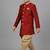 Red festive wear designer art dupion silk boys-indo-western-dress