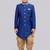 Blue festive wear designer art dupion silk boys-indo-western-dress