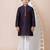 Purple festive wear designer jacquard boys-kurta-pyjama