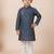 Blue festive wear designer cotton silk boys-kurta-pyjama