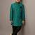 Green festive wear designer art dupion silk boys-indo-western-dress