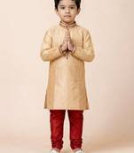 Brown festive wear designer viscose boys-kurta-pyjama