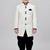 White festive wear designer art dupion silk boys-indo-western-dress