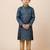 Blue festive wear designer jacquard boys-kurta-pyjama