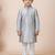 Grey festive wear designer jacquard boys-kurta-pyjama
