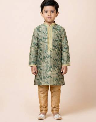 Multicolor festive wear designer jacquard boys-kurta-pyjama 1