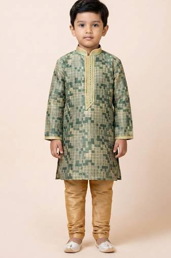 Multicolor festive wear designer jacquard boys-kurta-pyjama