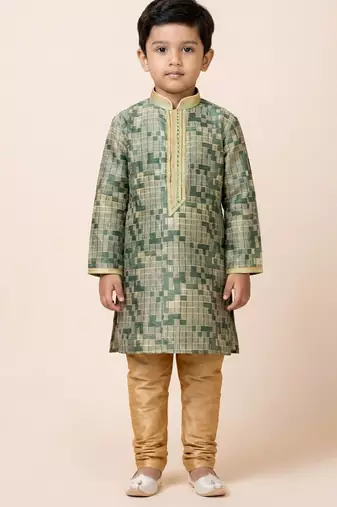 Multicolor festive wear designer jacquard boys-kurta-pyjama