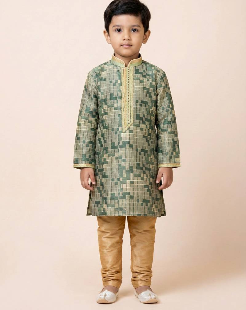 Multicolor festive wear designer jacquard boys-kurta-pyjama