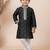 Black festive wear designer silk boys-kurta-pyjama