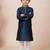 Blue festive wear designer jacquard boys-kurta-pyjama