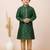 Green festive wear designer jacquard boys-kurta-pyjama