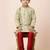 Green festive wear designer jacquard boys-kurta-pyjama