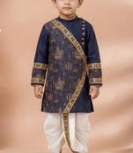 Blue festive wear designer viscose boys-dhoti-kurta