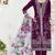 Purple slub cotton semi stitched suit with embroidered mutlri work